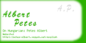 albert petes business card